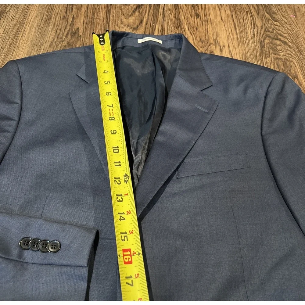 Peter Millar Mens Blazer Wool Color Blue Size 42S